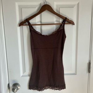 Brown Tank Top with Lace
